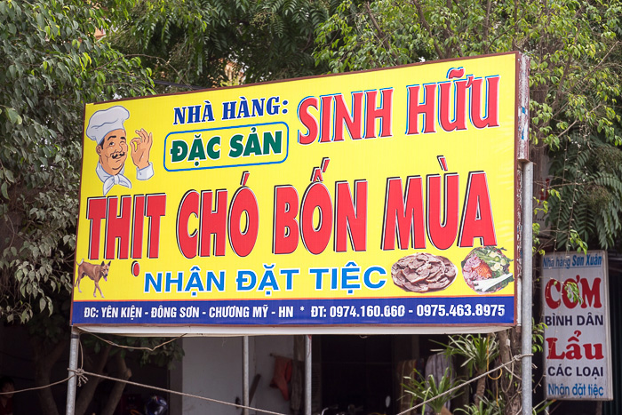 Dog eating restaurant in Hanoi